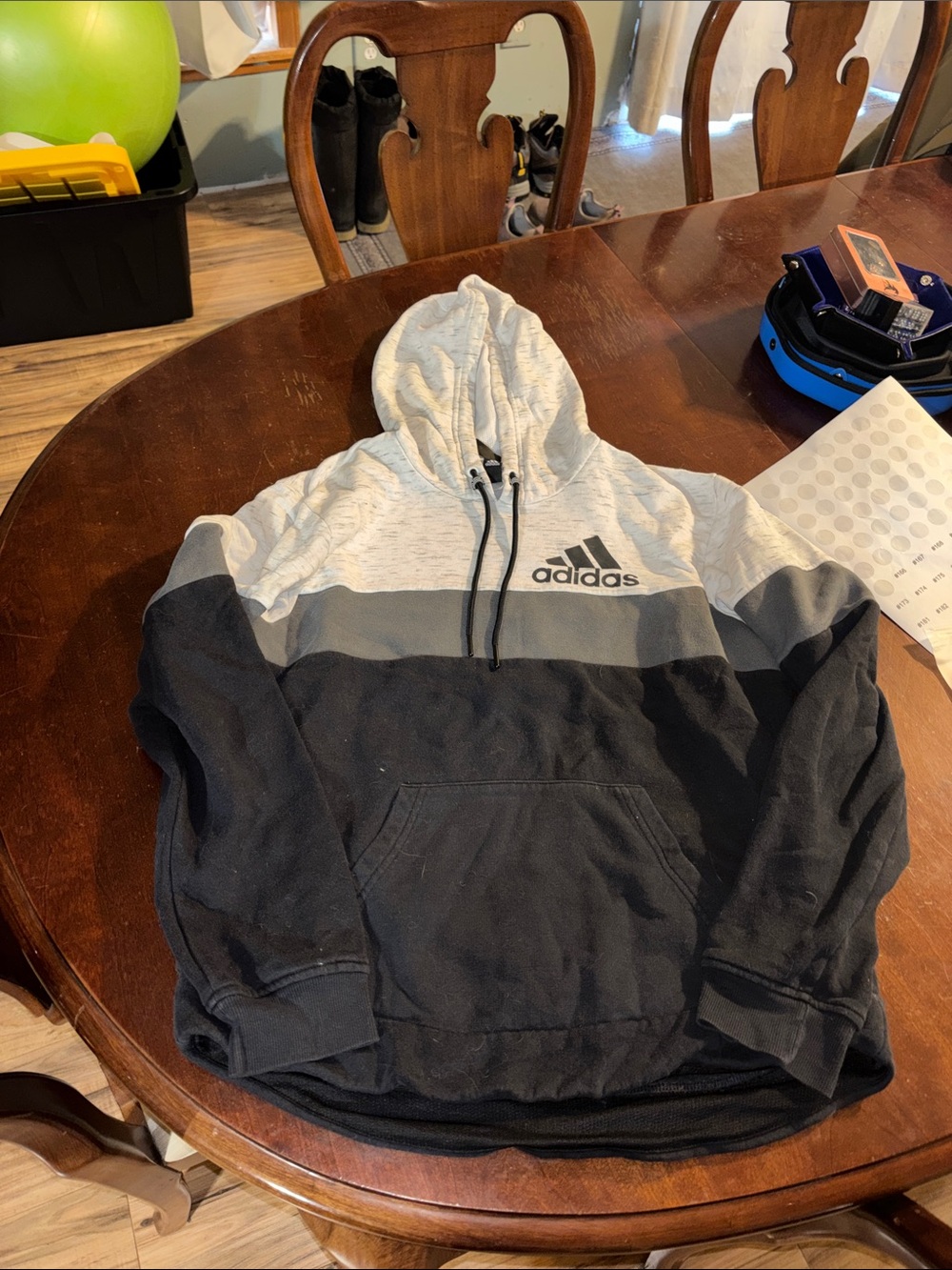 Adidas Women’s Colorblock Hoodie Sweatshirt - Gray/Black